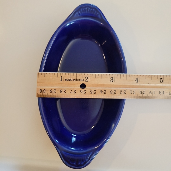Vintage USA Ceramic Cobalt Blue Small Gratin Dish ~ MCM ~ FINAL PRICE - Picture 9 of 12